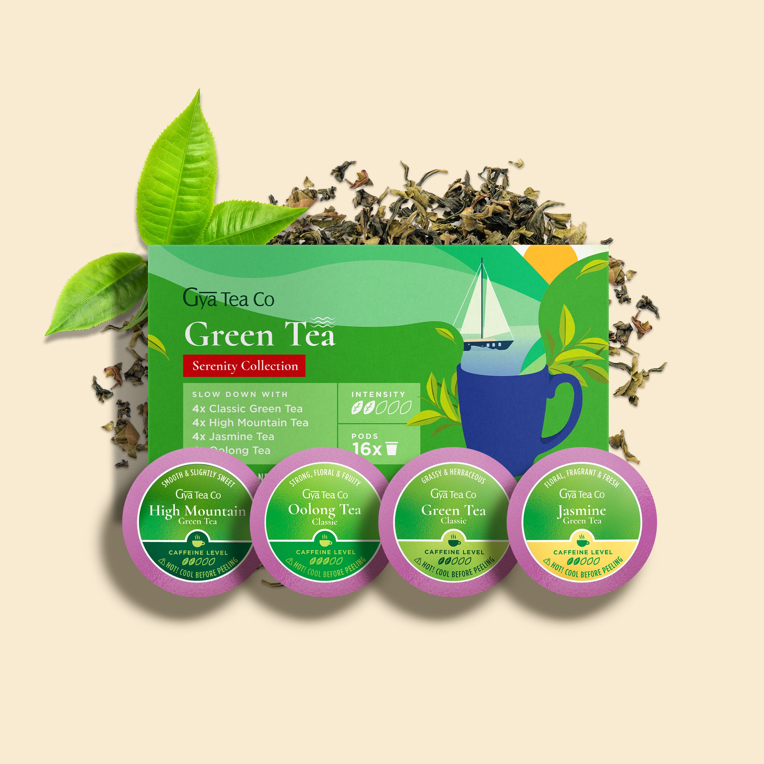 Green Tea K-Cup Collection 16 Pods (4 Flavors) – Gya Tea